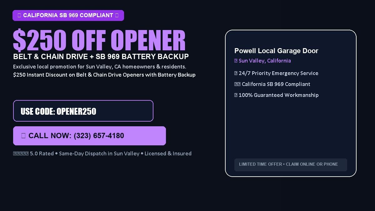Powell Local Garage Door $250 OFF Premium LiftMaster Opener Installation