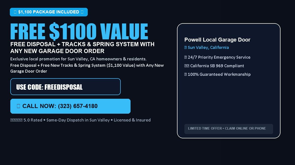 Powell Local Garage Door FREE Haul-Away & Heavy-Duty Tracks with New Door