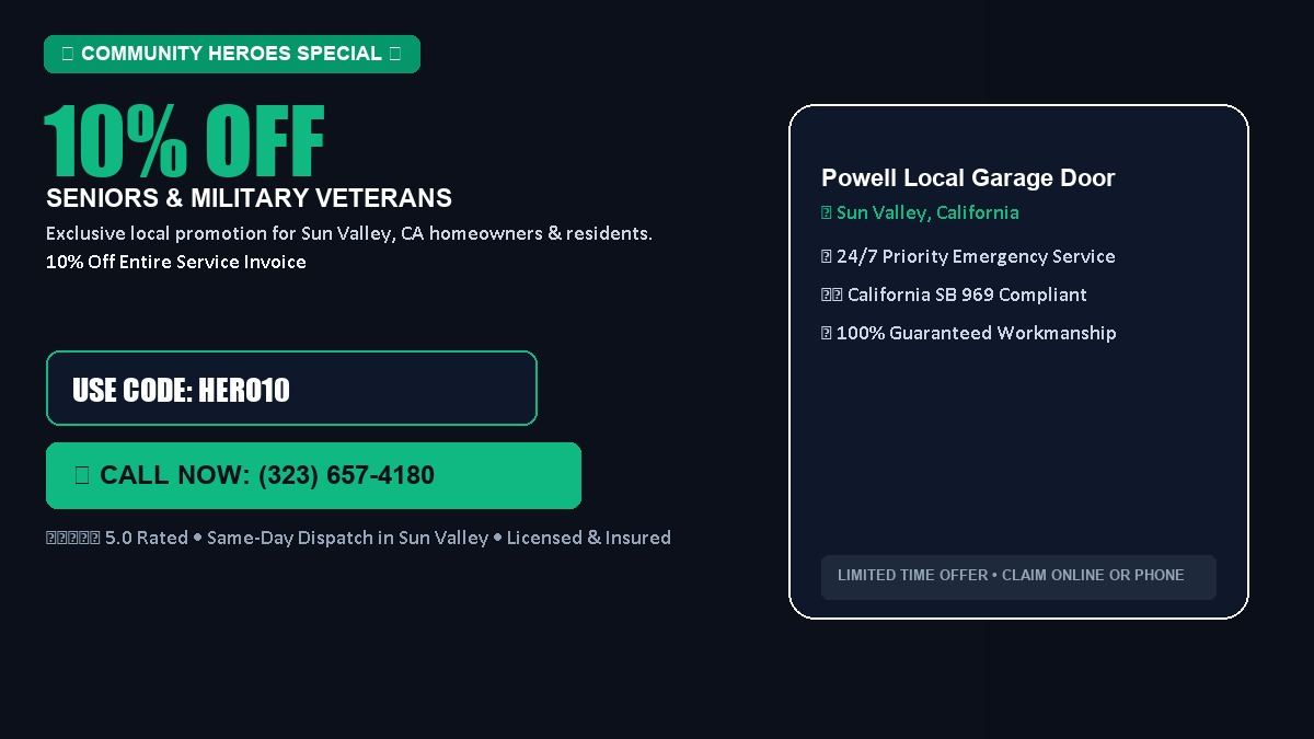 Powell Local Garage Door 10% OFF Seniors & Military Veterans